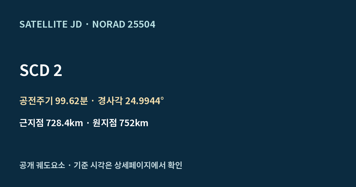 SCD 2 — 공개 궤도요소 요약