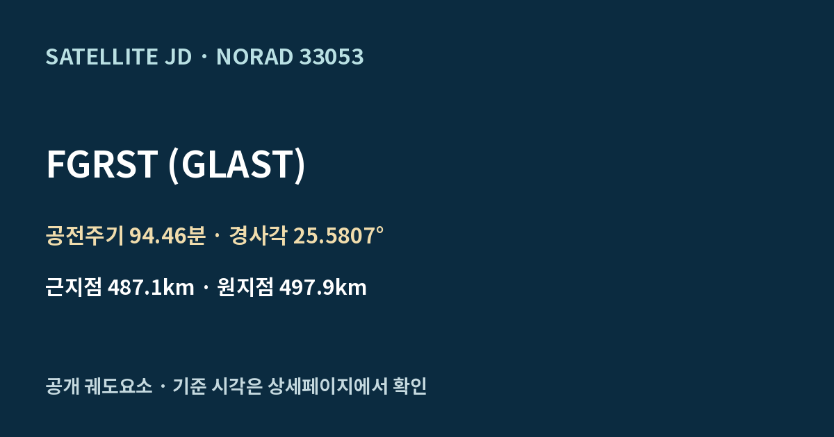 FGRST (GLAST) — 공개 궤도요소 요약