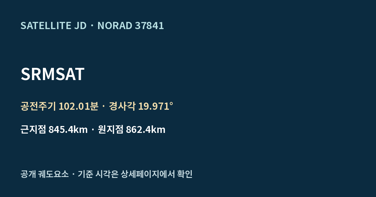 SRMSAT — 공개 궤도요소 요약