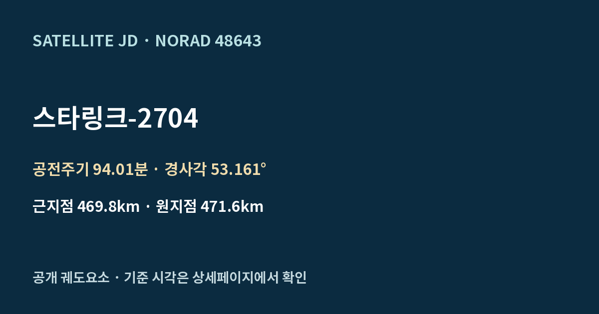 스타링크-2704 — 공개 궤도요소 요약