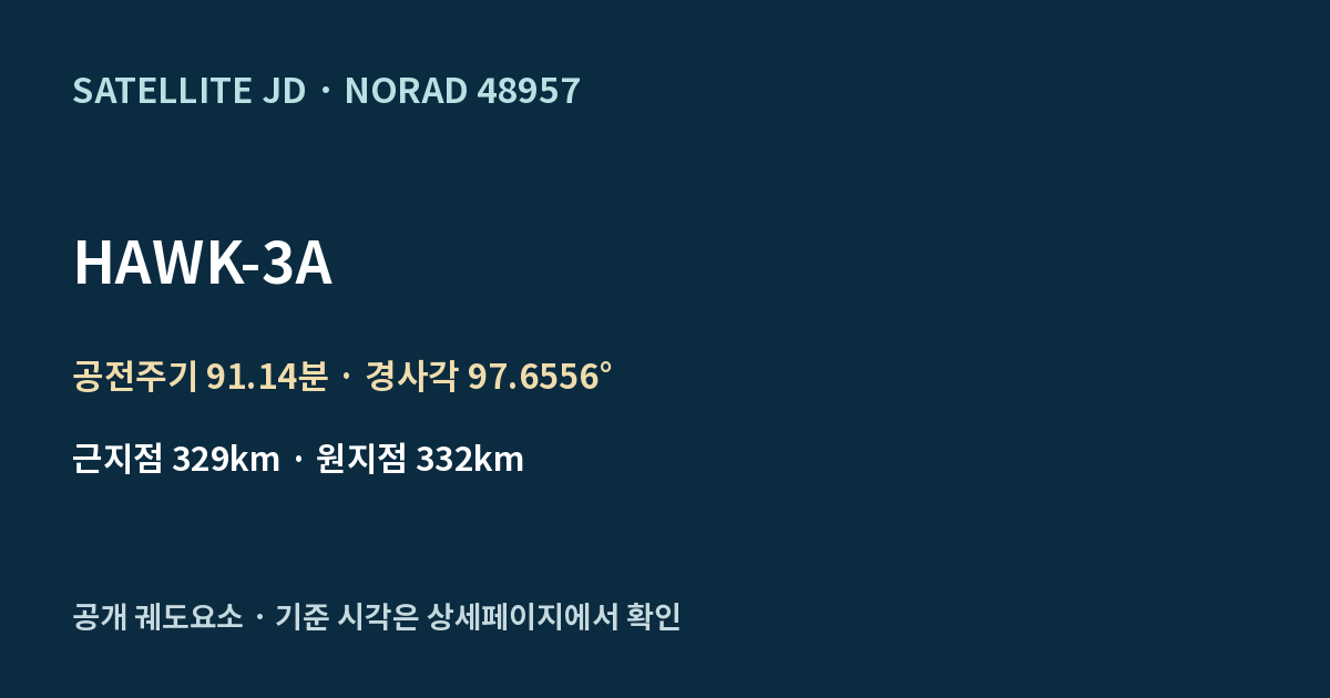 HAWK-3A — 공개 궤도요소 요약