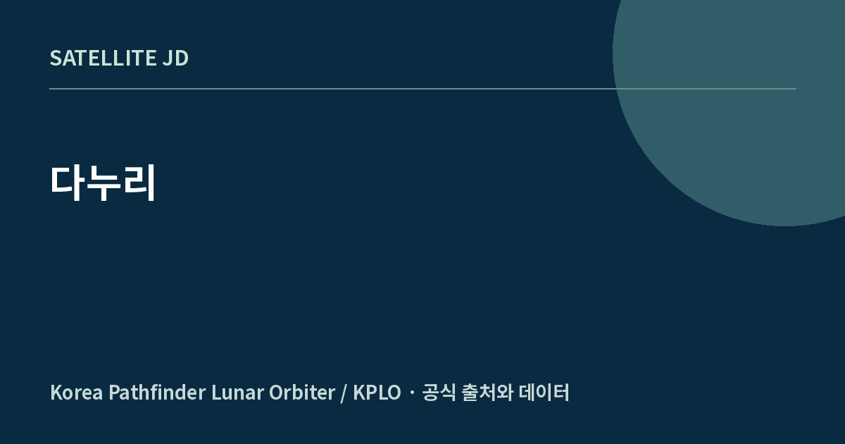 다누리 — 대한민국 우주개발 정보 안내
