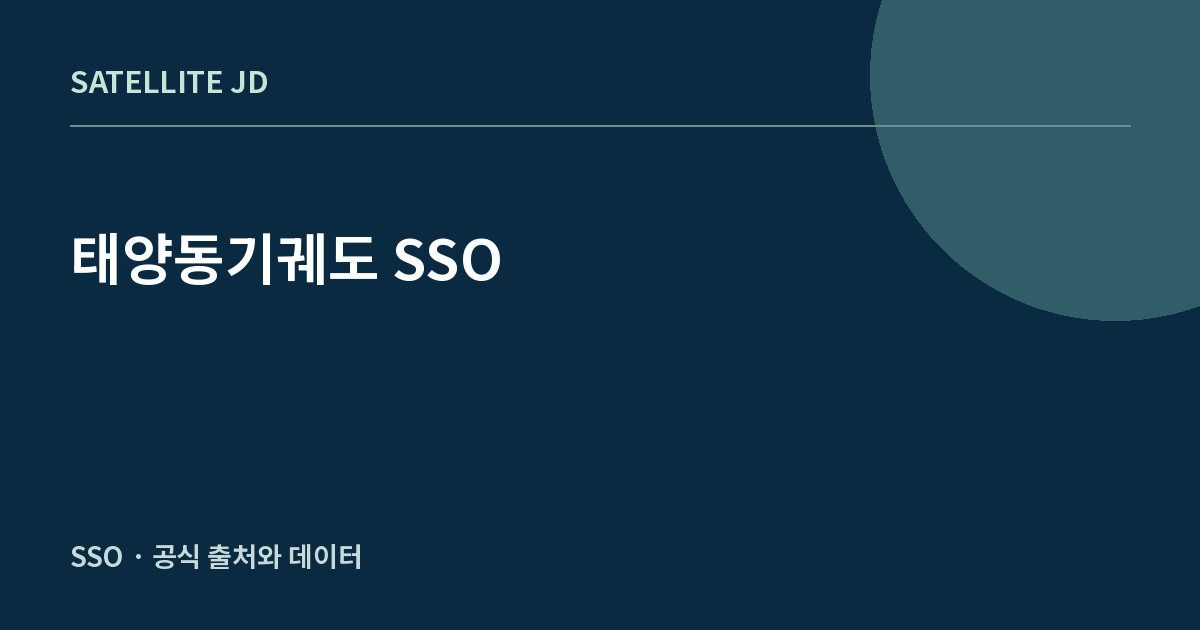 태양동기궤도 SSO — 우주·궤도 지식 정보 안내